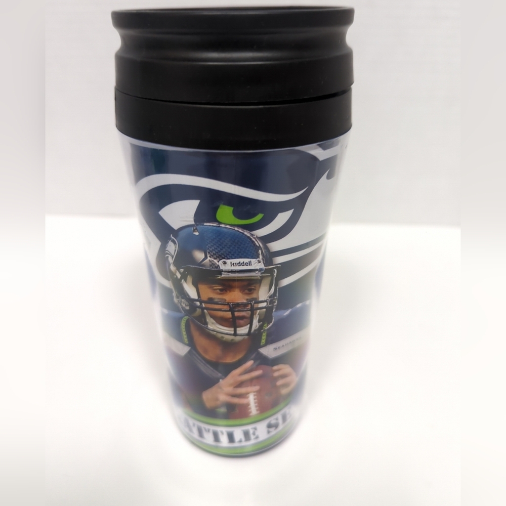 Seattle Seahawks Russell Wilson Graphic Travel Mug 16oz Acrylic